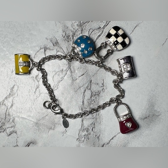 PD Premier Designs Jewelry 5 Charm Bracelet 6.75 Multi Purse Handbag Theme 4139 - Picture 10 of 10